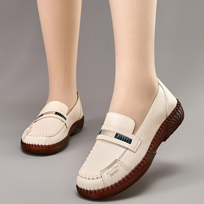 Comfortable Soft Sole Round Toe Flat Shoes - Lightweight, Embroidered, Breathable Microfiber Upper, Superfine Fiber Lining, Slip-Resistant PVC Sole, Perfect for All-Season Walking and Outdoor Activities