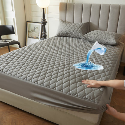 1pc Solid Color Luxurious Mattress Protector - Waterproof, Soft & Cozy Cover - Non-slip All-inclusive Guest Room Bedding - Excludes Pillowcase & Pillow Insert
