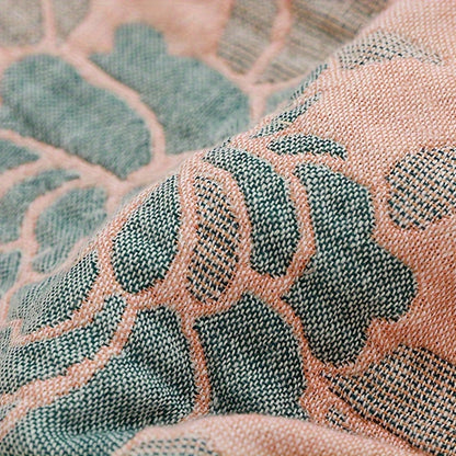 1pc Soft & Comfortable Peony Pattern Cotton Jacquard Blanket - Five-Layer Cotton Yarn Construction, Suitable for All Seasons, Perfect for Adult Sofa Nap Blanket, Four Seasons Blanket - 100% Cotton, Gentle on Skin, Breathable, and Absorbent