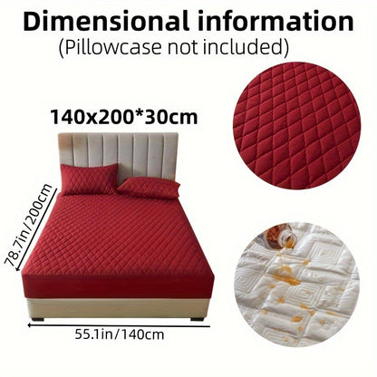 1pc Solid Color Luxurious Mattress Protector - Waterproof, Soft & Cozy Cover - Non-slip All-inclusive Guest Room Bedding - Excludes Pillowcase & Pillow Insert