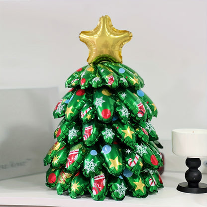 Exclusive DIY Stacking Christmas Tree Balloons Set - Custom Style, Assembly Required, Inflatable, Reusable, Party Decoration Essentials for Christmas and New Year Celebrations - Unique Tree Shape, Vibrant Colors, Easy to Assemble, and Durable