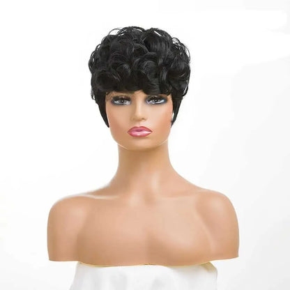 Synthetic Wigs Short Pixie Wigs for Black Women Short Black Curly Pixie Wigs Synthetic Hair Wigs for Black Women Natural Wavy Black Pixie Cut 240329