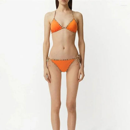 Women's Swimwear Classic Plaid Bikini Women Swimsuit Set Designer Brand Fashion Sexy Elegant Beach Thong Female Summer Clothing