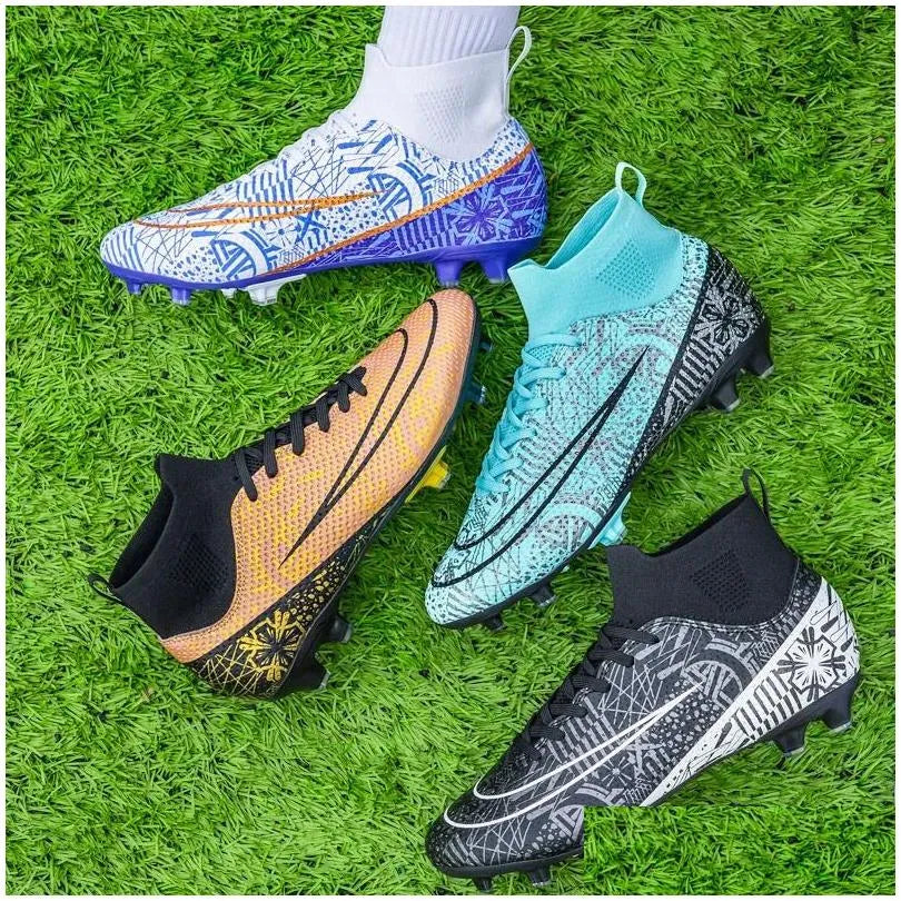 Soccer Shoes Mens Soft Tf/Fg Football Boots Breathable Non-Slip Grass Training Sneakers Cleats Outdoor High Top Sport Footwear 240607 Dhv6M