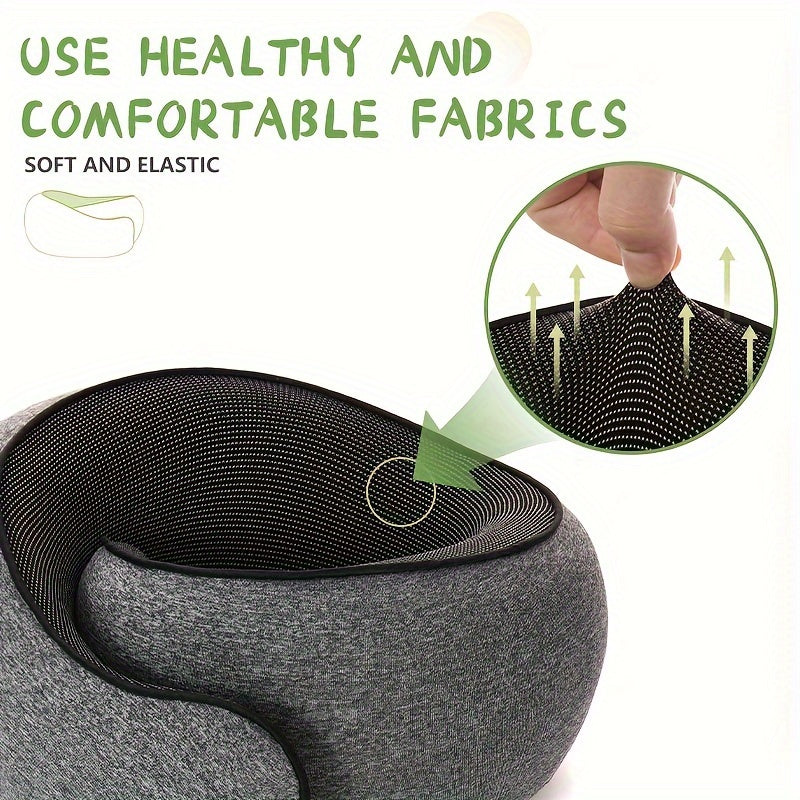 [Customer Favorite] Ultra-Soft Memory Foam Travel Pillow - Portable Neck Support for Airplane, Car, Office Naps & Home Use - Grey