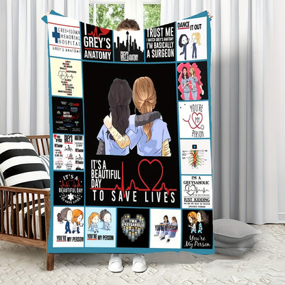 1pc Soft Doctor Flannel Digital Printing Blanket - Ultra Cozy, Warm, and Comfortable for Sofa, Bed, Travel, Camping, and Napping - Perfect Gift for Friends and Special Doctors, Suitable for All Seasons