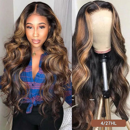 Lace Front Wigs Natural Baby Hair 4x4 Body Wave 4x4 Lace Closure Human Hair Wigs 28 34 40inch Omber Pre-Plucked Human Hair seamless natural