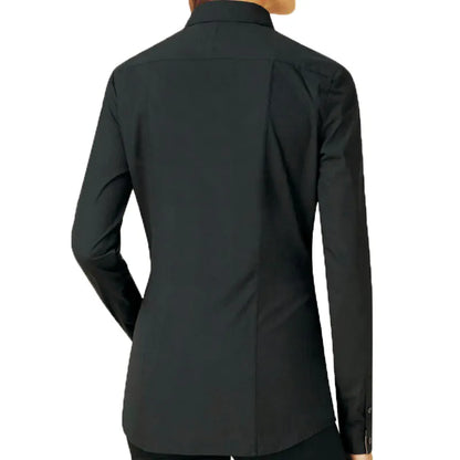 22ss Designer Womens Shirts Blouses Tees Smooth Fabric Paris Letters Double Letter Clothes Women Real Womens Long Sleeved Shirt Black White Lapel Top SIZE S-XXL