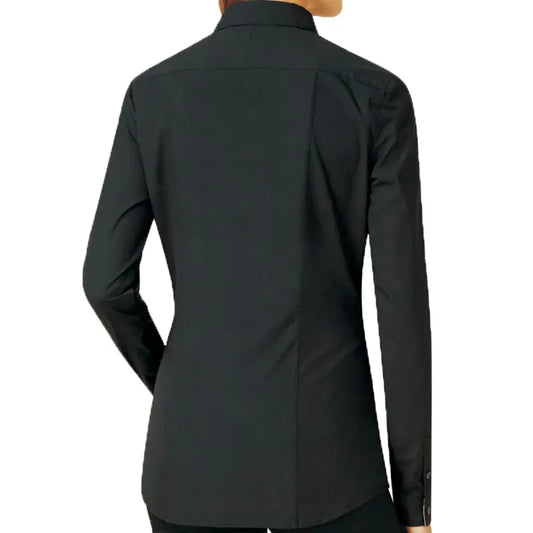 22ss Designer Womens Shirts Blouses Tees Smooth Fabric Paris Letters Double Letter Clothes Women Real Womens Long Sleeved Shirt Black White Lapel Top SIZE S-XXL
