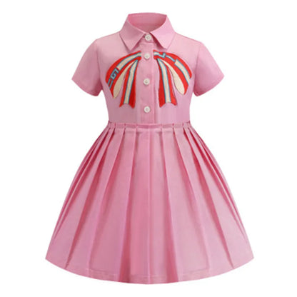 Baby Girl Dress Designer Clothing Summer Girls Sleeveless Dresses Cotton Baby Kids Big Plaid Bow Multi Colors