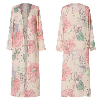 New designer Est Womens Loose Blouses Summer Chiffon Shawl Kimono Long Sleeve Cardigan Sun Protection Tops